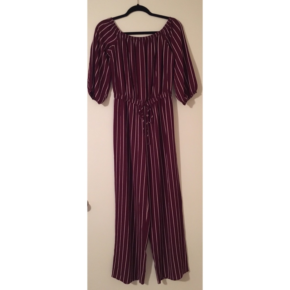 ✨Maroon Striped Jumpsuit✨